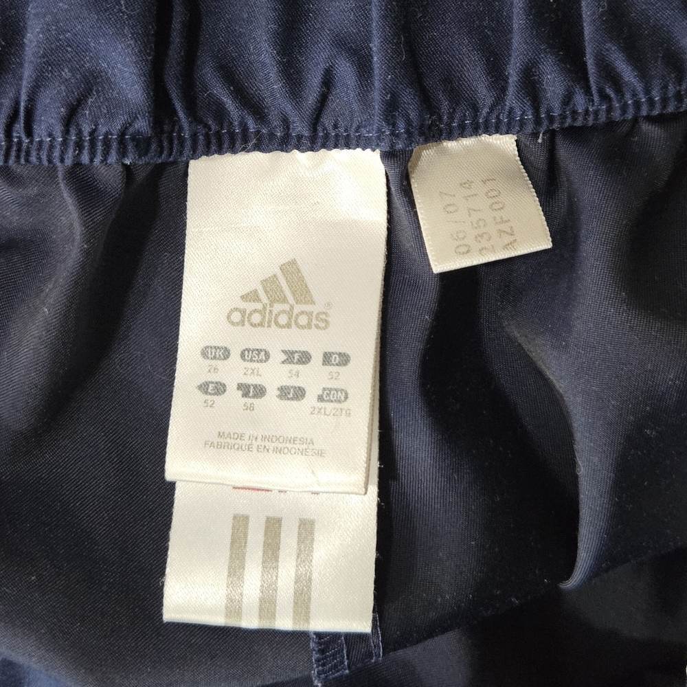 Adidas Womens Navy Triple Stripe Athletic Tie Waist Shorts - Picture 3 of 3
